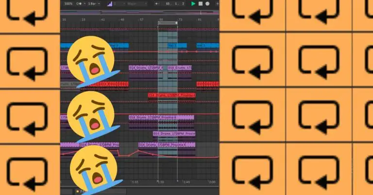 Electronic Music Structure Escape the Loop featured image shows a loop in Ableton with Ableton loop function repeated and three cryting emoji faces.